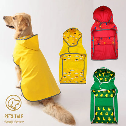 All Weather Dog Raincoat: Dual-sided Waterproof Coat with Polyester Fiber PU Coating and Quick-Adjust Velcro Closure