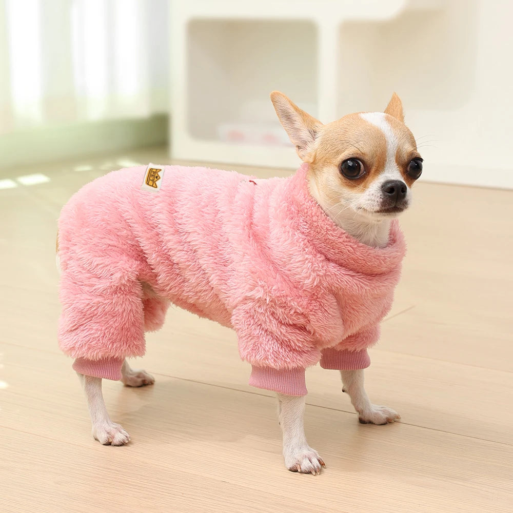 Soft Fleece Dog Clothes Autumn Winter Warm Pet Costume For Small Dogs Jumpsuit Puppy Sweater Coat Chihuahua Overalls Pet Outfits