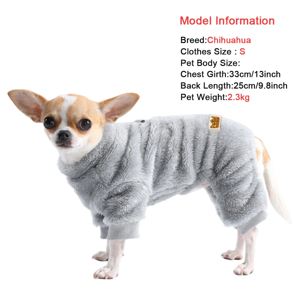 Soft Fleece Dog Clothes Autumn Winter Warm Pet Costume For Small Dogs Jumpsuit Puppy Sweater Coat Chihuahua Overalls Pet Outfits