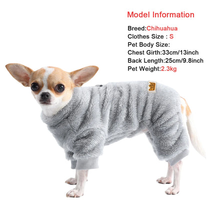Soft Fleece Dog Clothes Autumn Winter Warm Pet Costume For Small Dogs Jumpsuit Puppy Sweater Coat Chihuahua Overalls Pet Outfits