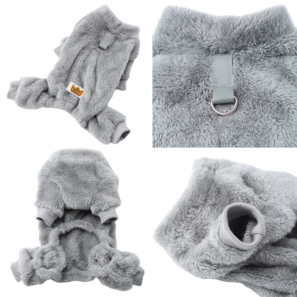 Soft Fleece Dog Clothes Autumn Winter Warm Pet Costume For Small Dogs Jumpsuit Puppy Sweater Coat Chihuahua Overalls Pet Outfits