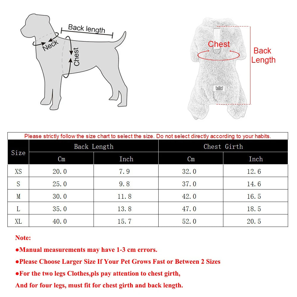 Soft Fleece Dog Clothes Autumn Winter Warm Pet Costume For Small Dogs Jumpsuit Puppy Sweater Coat Chihuahua Overalls Pet Outfits