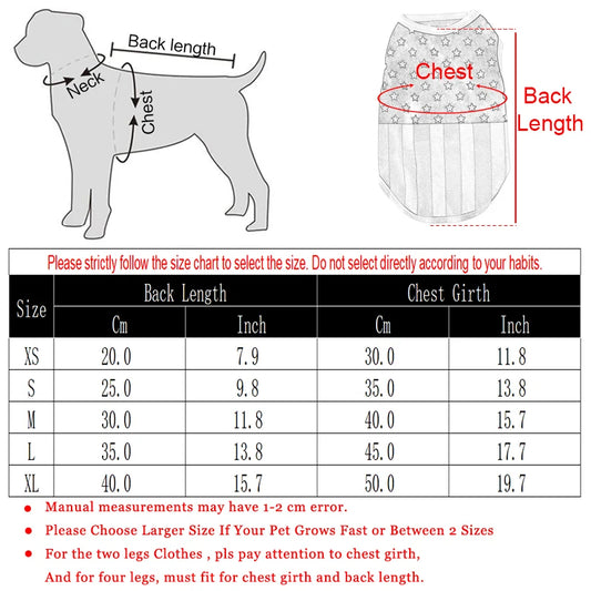 Summer Dog Clothes Independence Day Cooling Breathable Cloth Mesh Print Vest for Small Medium Dogs Cats Chihuahua Pug Clothing