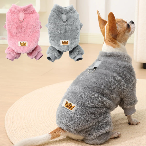 Soft Fleece Dog Clothes Autumn Winter Warm Pet Costume For Small Dogs Jumpsuit Puppy Sweater Coat Chihuahua Overalls Pet Outfits