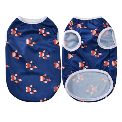 Dog T-shirt For Small Medium Dogs Cats Breathable Summer Pet Costume Independence Day July 4th Puppy Vest Yorkshire Pug Clothes